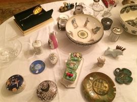 Steuben glass, Wedgwood bowls, other interesting smalls.