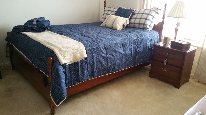 Matching cherry bed headboard, footboard and rails.  A very nice bed.  