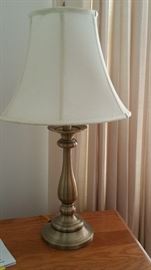 Stiffel brass lamp with shade (1 of a pair)