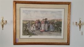 Large framed and double matted print