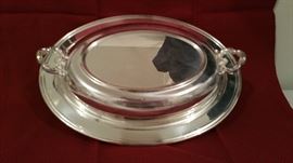 Silverplate covered vegetable dish