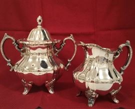 Lancaster Rose covered sugar and creamer