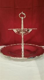 Silverplate tiered serving dish