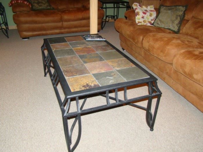 metal and tile coffee table