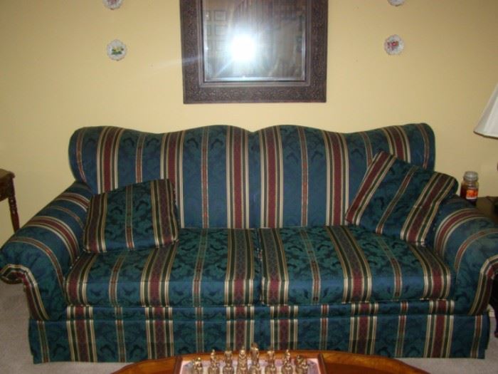 striped sofa