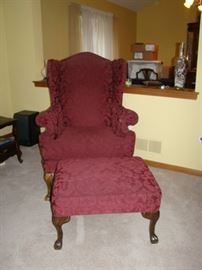 wing chair and ottoman