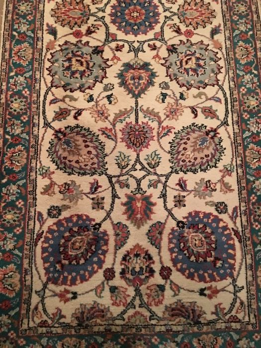 close up detail of extra long runner rug - great high quality piece