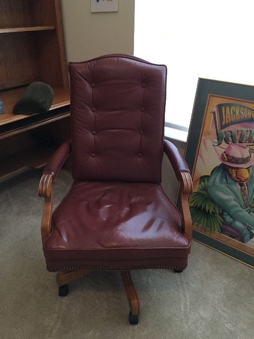 Ethan Allen leather desk chair
