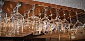 The bar is filled with sparkling glasses!  Some etched, but all are in excellent condition and beautiful.