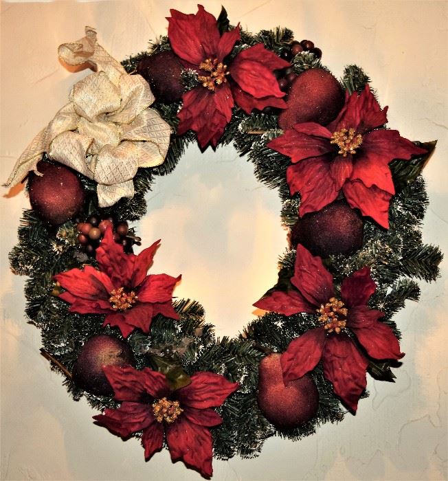 Beautiful Christmas wreath!  Handmade by the owners of the house.