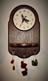 Clock wall handing; counted cross stitch