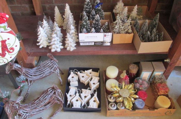 Christmas - trees, candles and tree ornaments