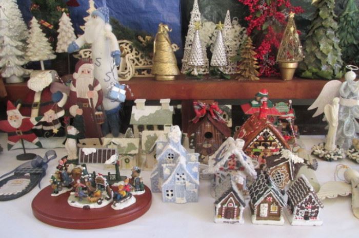 Christmas - table of houses and villages and more trees