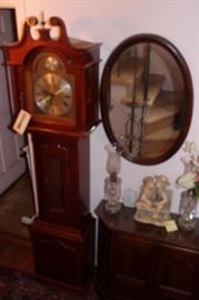 Grandfather Clock, Decorative Mirror, and Decorative