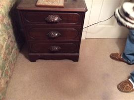 EASTLAKE WALNUT CHEST WITH GRAPE LEAVES