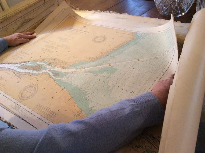 A LARGE COLLECTION OF NAUTICAL MAPS ALL DATING FROM THE 1920'S