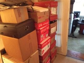 SOME OF THE MANY BOXES WE HAVE YET TO GO THROUGH