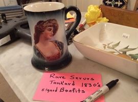 Rare Serves tankard 1830's signed