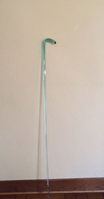 Glass end-of-day walking cane