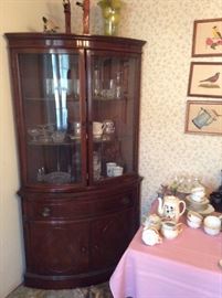 Antique corner curio cabinet