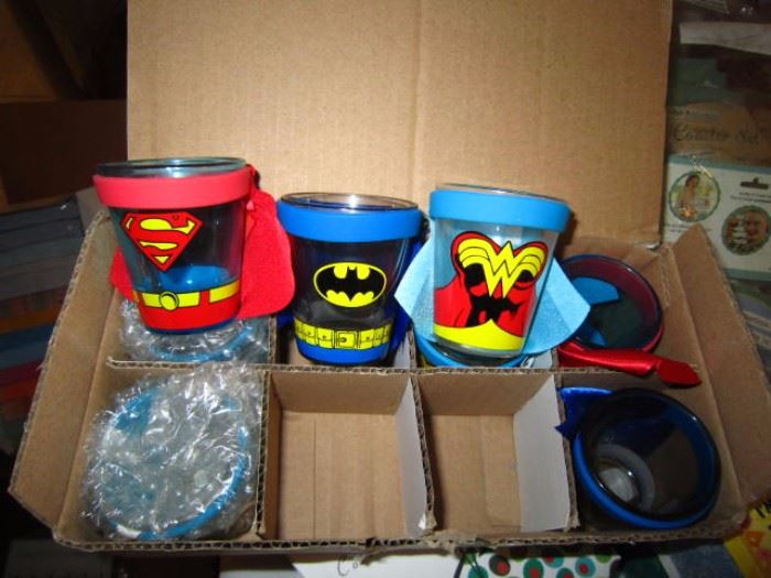 Superhero shot glasses with capes