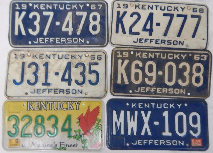 Vintage license plates.