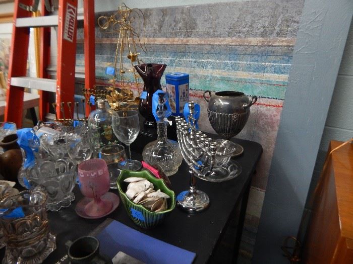 Glassware, Chanukah, pottery, 1880's glass and more.