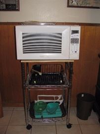 Microwave and rolling cart