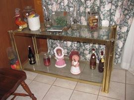 Brass and glass sofa table