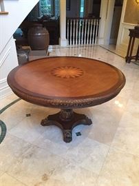 Large Foyer Table with Wood Marquetry 