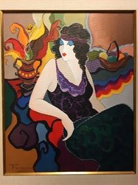 Original Tarkay Painting On Canvas - Canvas size is 18" x 22"