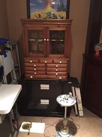 Assortment of antique cigar collectibles. 