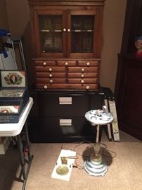 Assortment of antique cigar collectibles. 