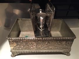 Assortment of antique cigar collectibles. 