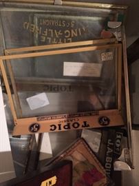 Assortment of antique cigar collectibles. 