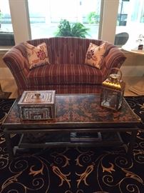 Loveseat & tortoise shell coffee table