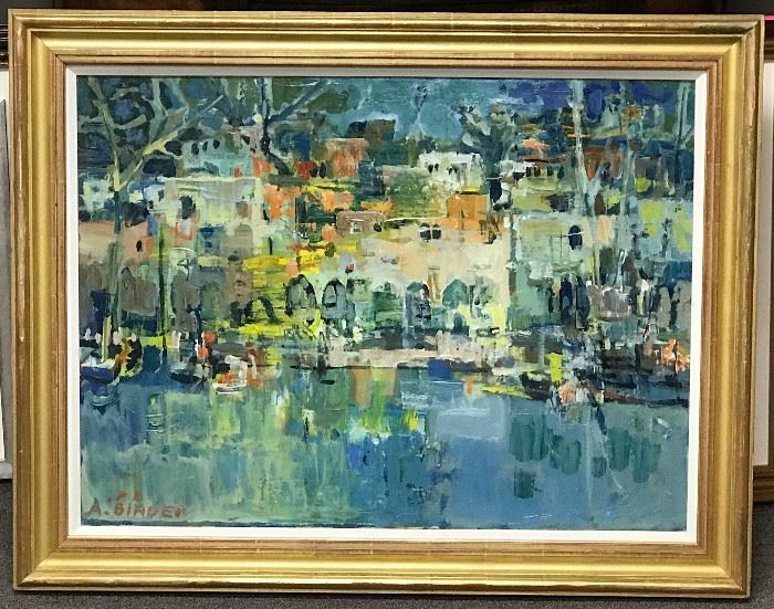 Avraham Binder, "Akko", oil on canvas, 25 x 34 in., c. 1960, Estate Sale Price $3495.00