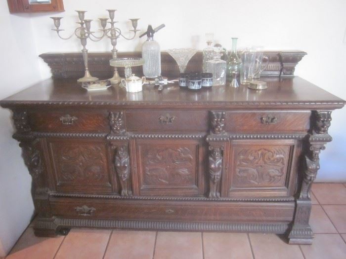 Large Highly carved Oak Buffet