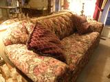 Upholstered Floral Sofa, Matching Wood Table/Lamps, Glass top Table, etc....
40 plus years of Accumulations... Mark this one on your Calendar...