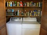 Whirlpool Washer like new with a little older Whirlpool Dryer..Lots and lots of cleaning supplies...GREAt BUYS....Come stretch your $$$ by all the savings....brooms, mops, vaccum, etc., etc.....Lots and lots of hand tools and boxes of tools for the house...