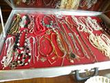 Tray FULL of necklaces, gold/silver/beads/pearls, etc.., etc...GREAT looking and many have never been worn....Also hanging on the door from the Living Room to the Dining Room you will find additional
earrings, braclets in a hanging jewelry holder...
Don't Miss this Special Sale...Something for everyone...Lots and lots of household merchandise plus paio furniture and so much more..