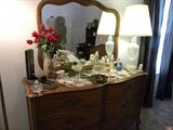 Several lamps, end tables...Bedroom Set which includes, double bed/headboard, dresser and chest....in GREAT shape.....
Bed, rails, dresser, chest of drawers all for $ 400.00 Call: 615-394-8903