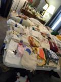 Tables and table FULL of linens, sheets, towels, towel sets, dish towels,
curtains, sheers, lace panels, blankets, etc., etc...
Come SAVE $$$$$$$......Non-smokers, clean....