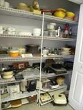 Double Door Pantry full from top to bottom of appliances, cookbooks,
glassware, mixer, coffee pot, etc., etc...Vintage coffeepot, Tupperware, Baking Sheets, Pyrex, Corning Ware/all sizes....Mixing Bowl Sets,
Something for everyone.... Don't miss this sale...
COME Save $$$$$$$$.......