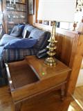 Maple End Table and lamp...Oval Braided Rugs, and area rugs..., please ask for prices....