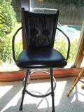 Metal, black bar chair w/arms...