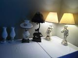 Tables full of assorted accessory lamps...