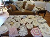 Vintage, hand/made laces, runners, linens.....