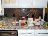 Kitchen items: glasses, dishes, pyrex, silverware, cups/saucers, etc., etc.