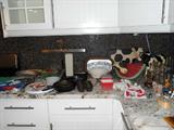 Cast iron skillets, assorted items from farm cow collections, pitchers, etc. etc. etc......
